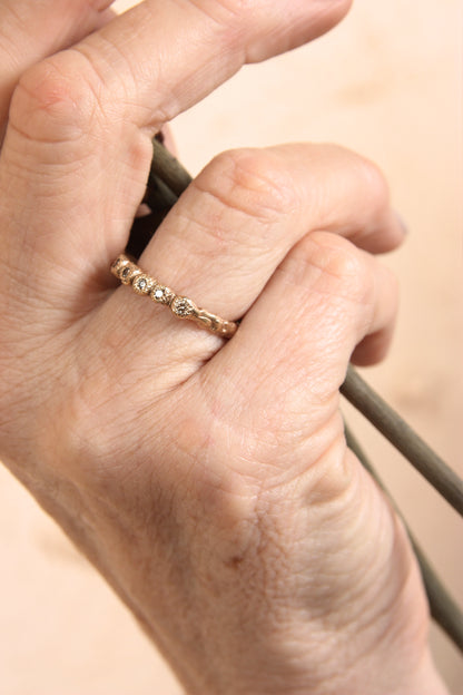 Creature Ring Gold Champagne Diamonds