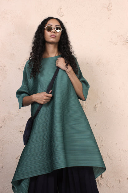 Squared Toggle Dress Green