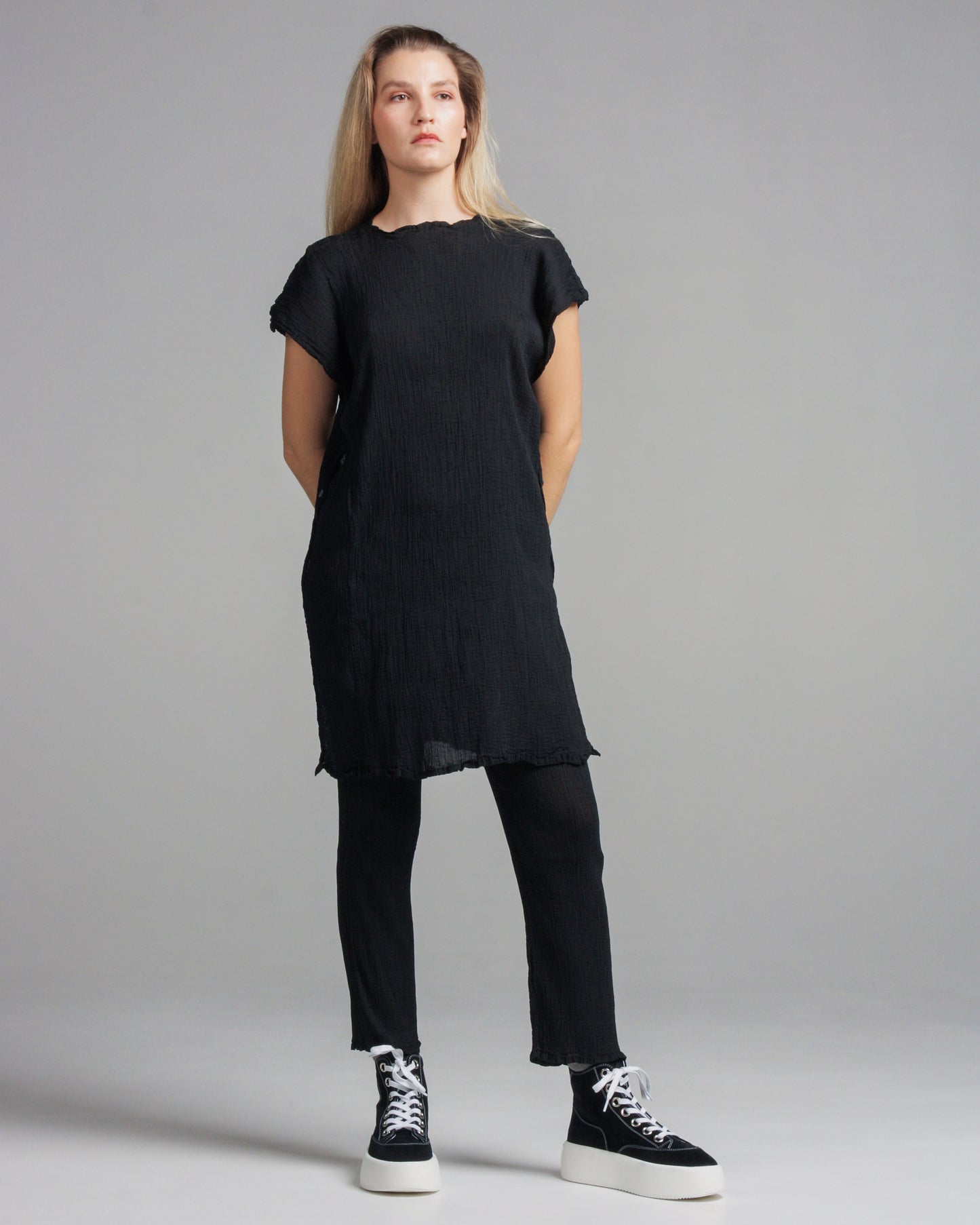 Crepe Tunic with Button Detail