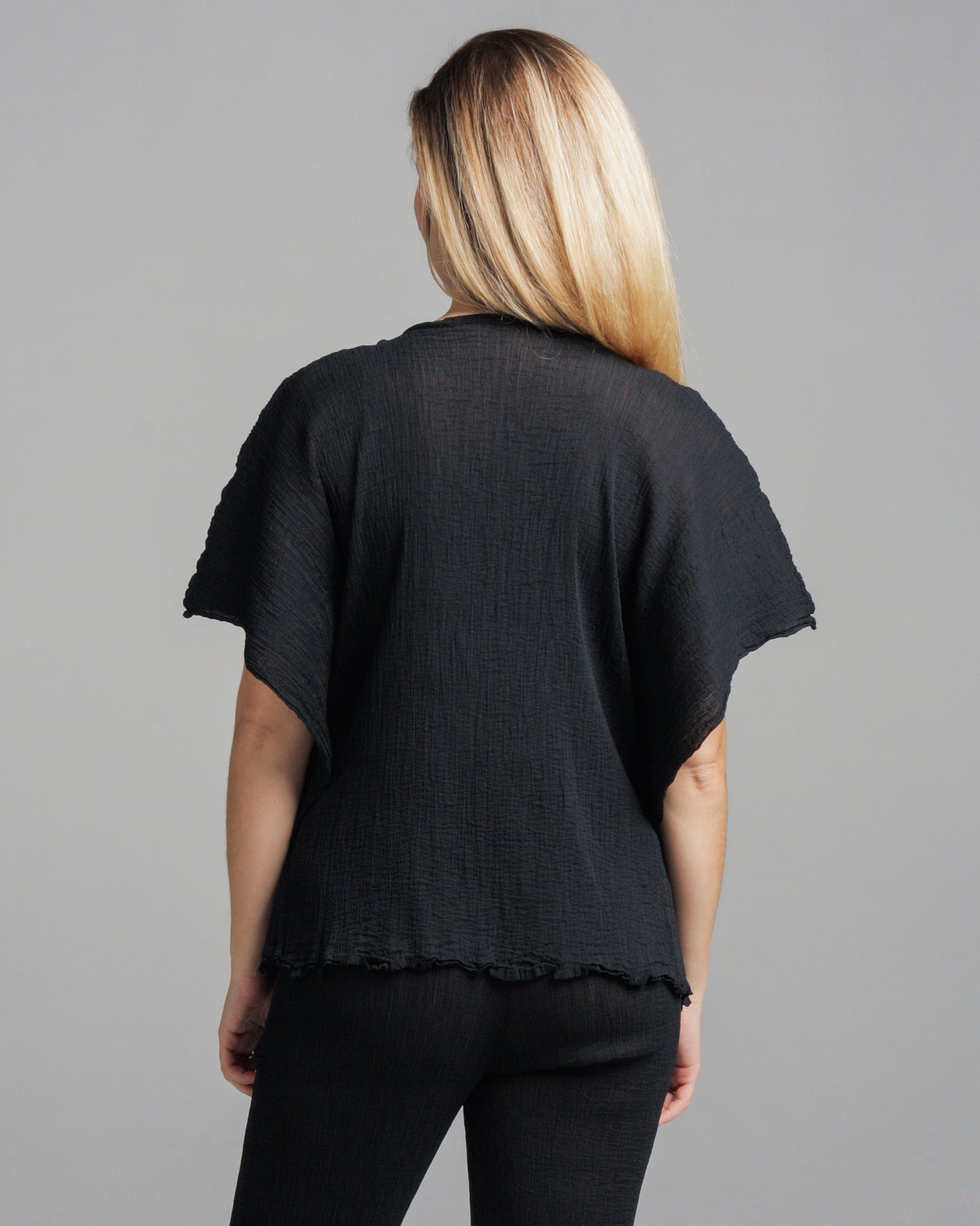 Crepe Top with Button Detail