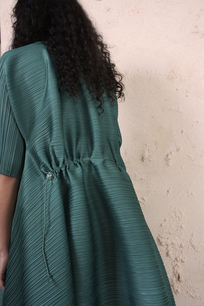 Squared Toggle Dress Green