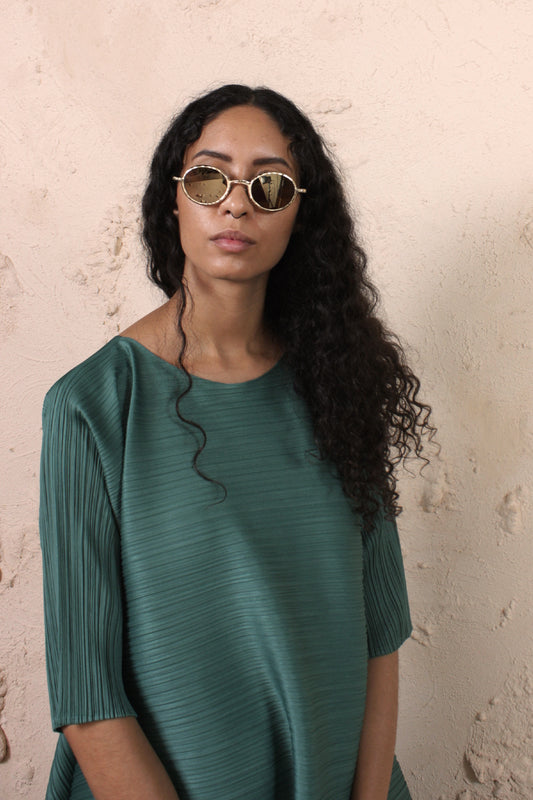 Squared Toggle Dress Green