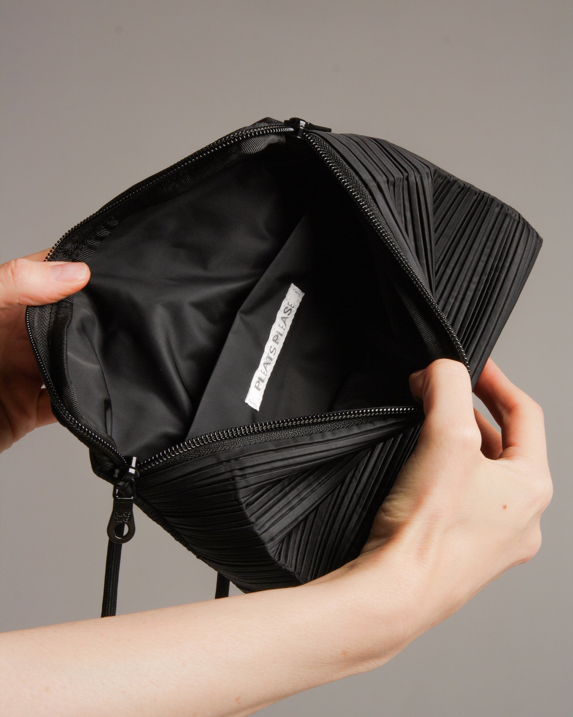 Pleats Please By Issey Miyake Small Box Pleats Bag in Black