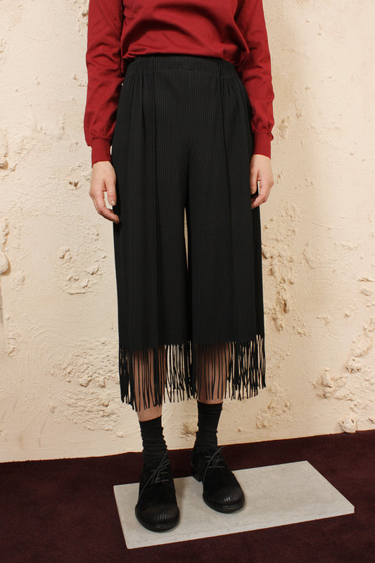 Soft Pleated Fringed Trouser
