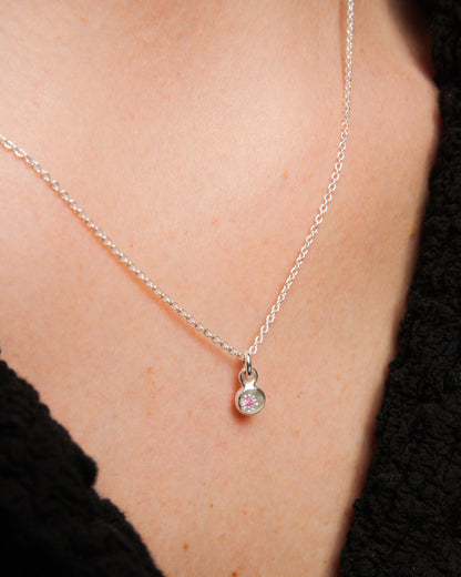 Gem Charm Necklace Pink Sapphire