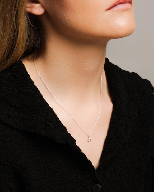 Gem Charm Necklace Pink Sapphire