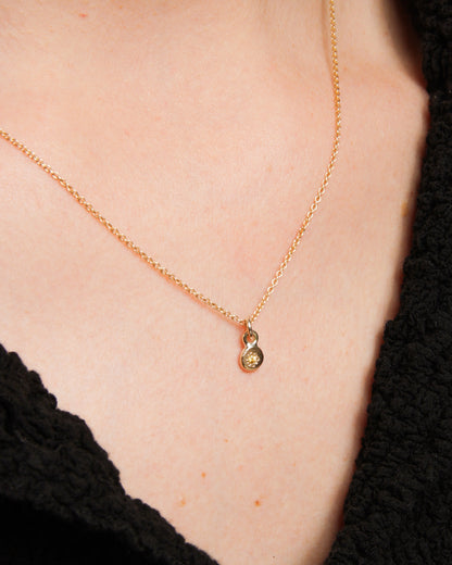 Gem Charm Necklace Yellow Sapphire