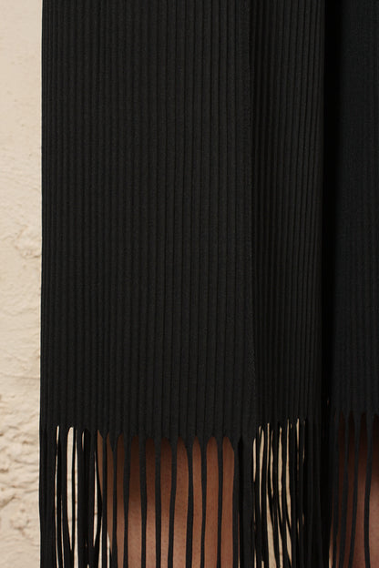 Soft Pleated Fringed Trouser