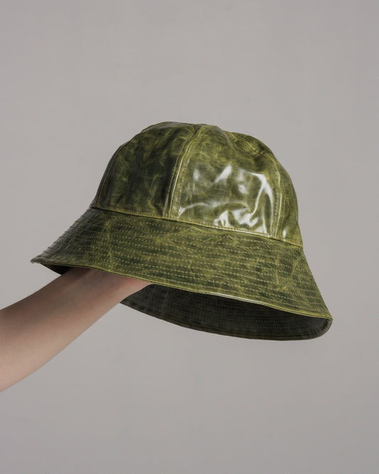 Dark Green Coated Bucket Hat