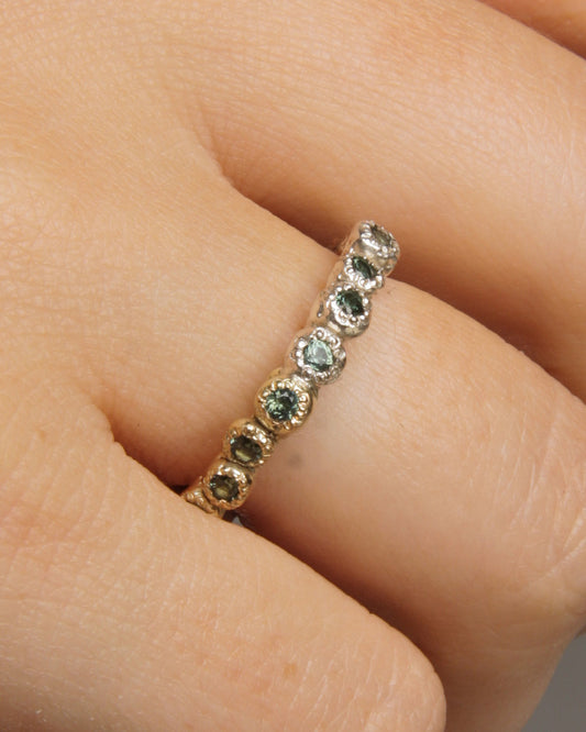 Creature Ring  Fire and Ice Dark Green Sapphire