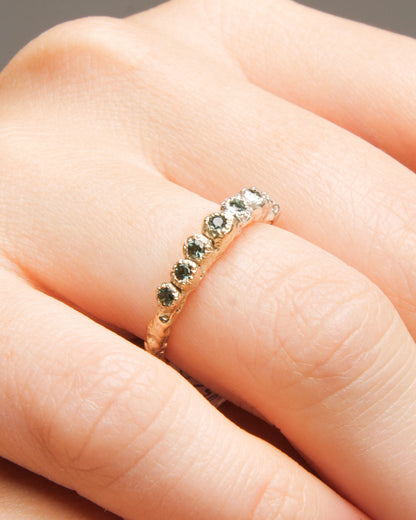 Creature Ring  Fire and Ice Dark Green Sapphire