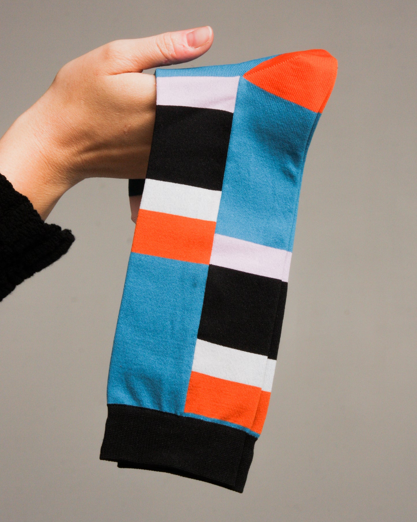 Square Stripe Blue Sock