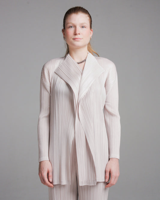 Greige Pleat Cardigan