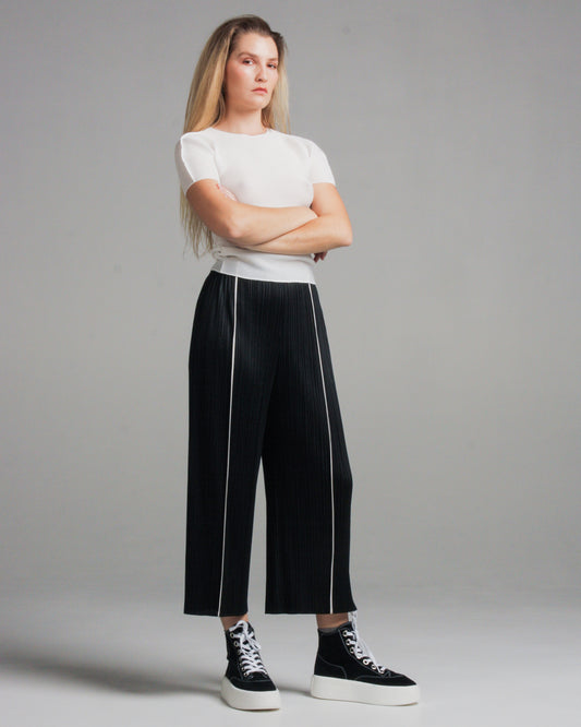 Sway Black Wide Pleated Trouser