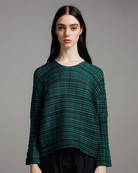 Green Check Pleats Shirt