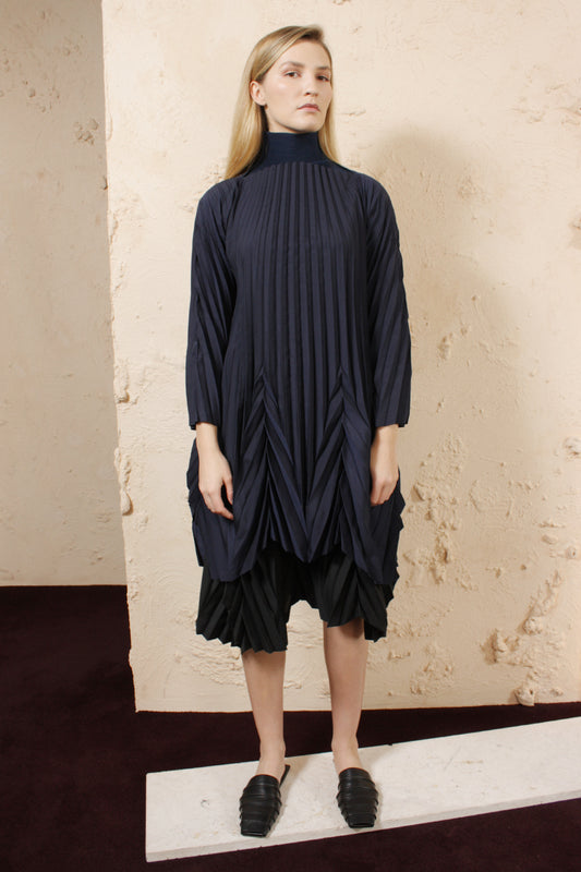 Navy Pleated Tunic