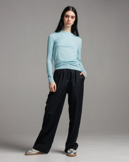 Tad Powder Blue Long Sleeve Top