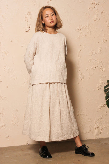 Cotton Wool Skirt Natural