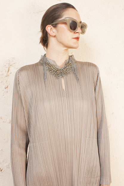 Keyhole Dress Taupe