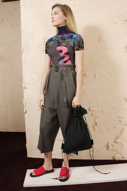 Pleated Drawstring Knapsack
