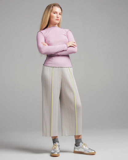 Sway Silver Wide Pleated Trouser