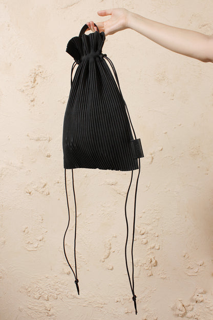 Pleated Drawstring Knapsack
