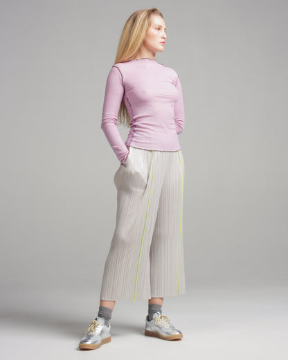 Sway Silver Wide Pleated Trouser