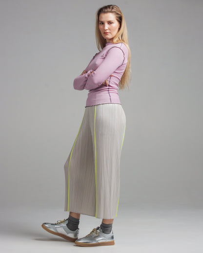 Sway Silver Wide Pleated Trouser
