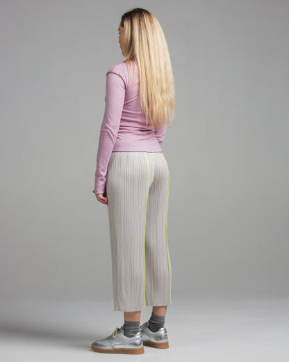 Sway Silver Wide Pleated Trouser