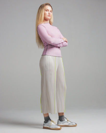 Sway Silver Wide Pleated Trouser