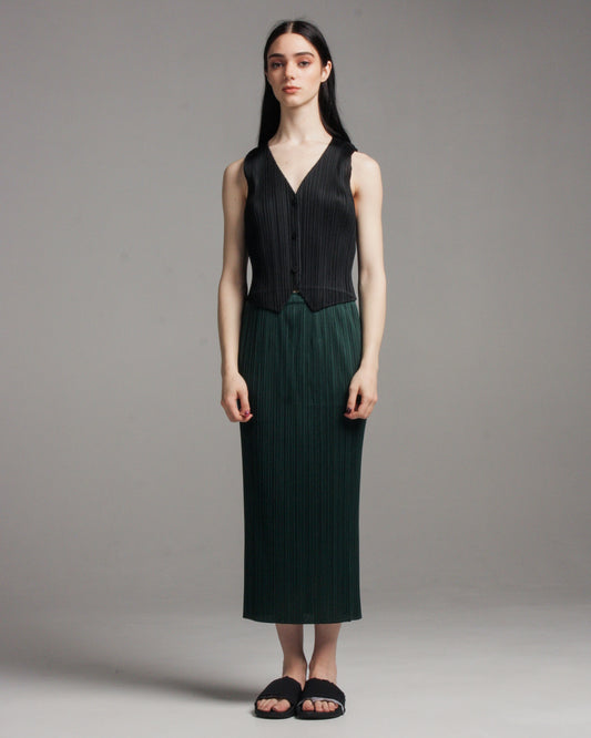 Green Basic Straight Skirt