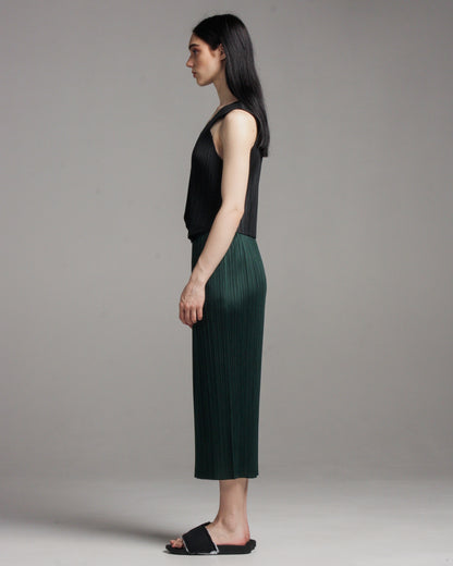 Green Basic Straight Skirt