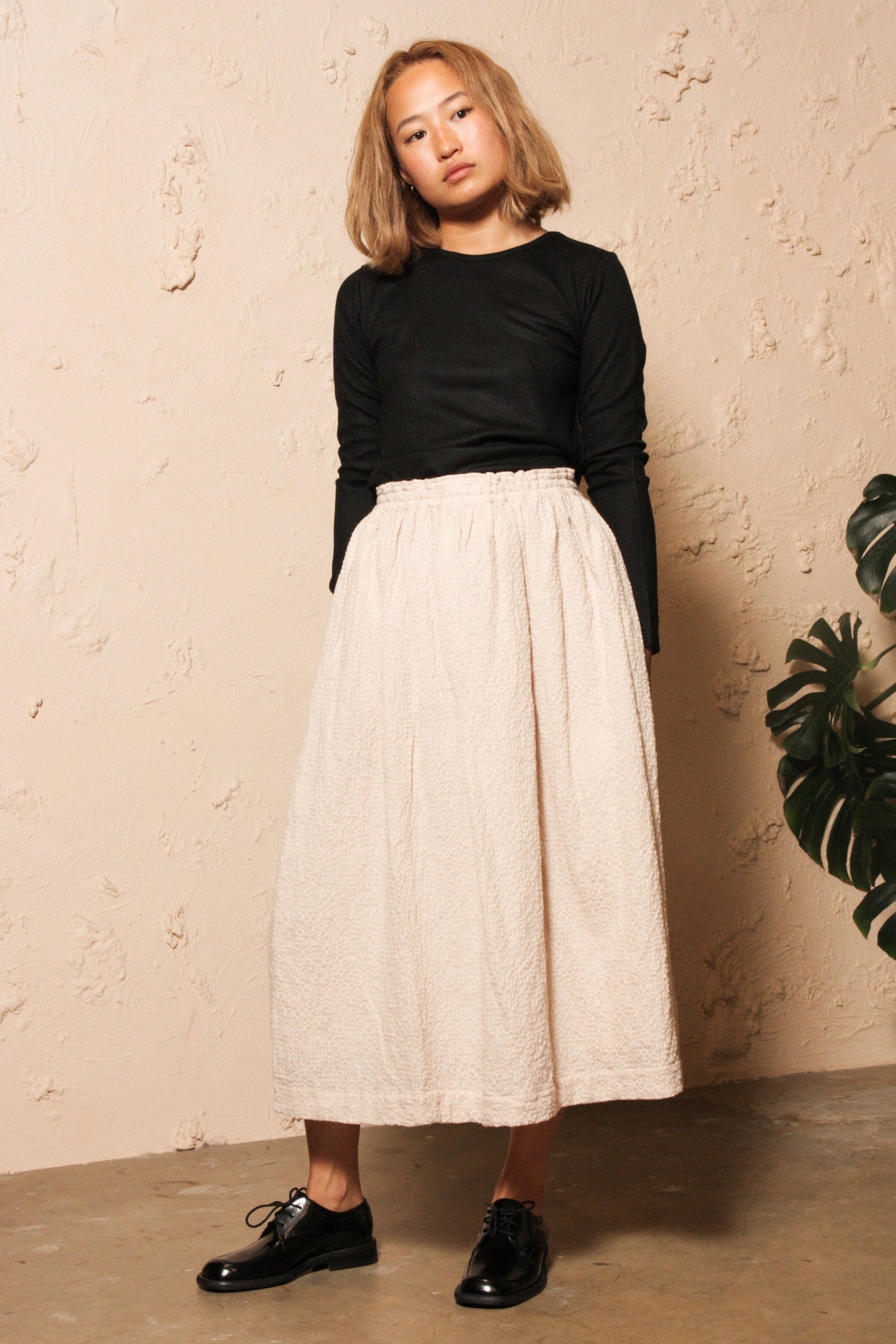 Cotton Wool Skirt Natural