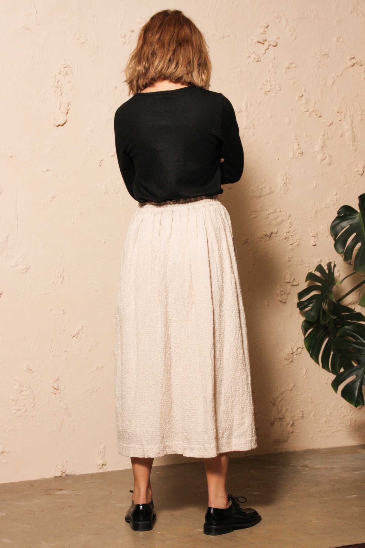 Cotton Wool Skirt Natural