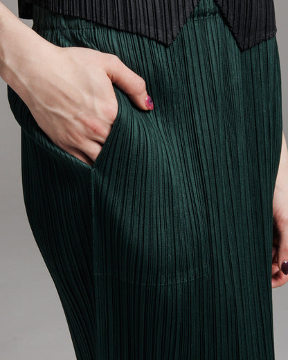 Green Basic Straight Skirt