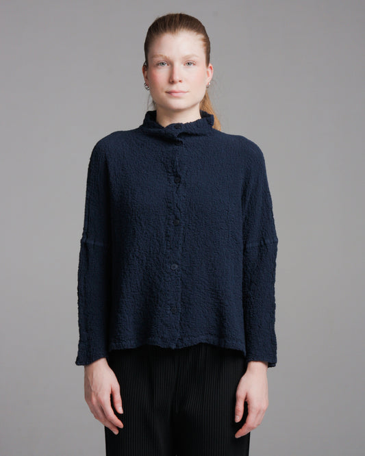 Navy Square Cauliflower Cardigan