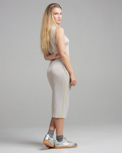 Sway Silver Pleated Tank Dress