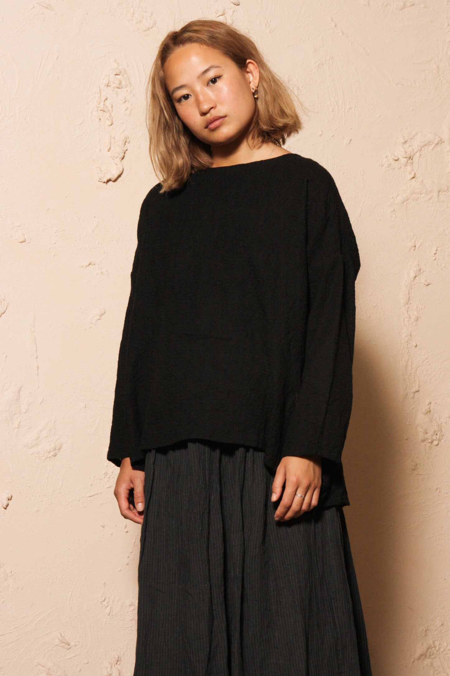 Cotton Wool Pullover Black