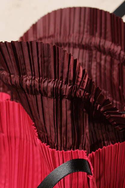 Pleated Drawstring Bag Pink