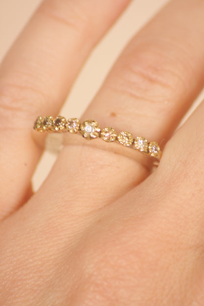 Brennon Cognac Diamond Gold Head Ring