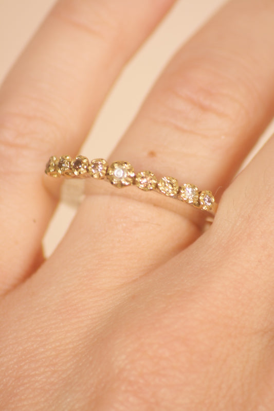 Brennon Cognac Diamond Gold Head Ring