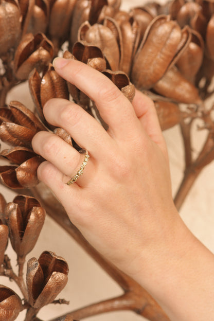 Brennon Cognac Diamond Gold Head Ring
