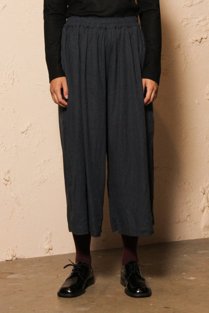 Silk Linen Pants Navy