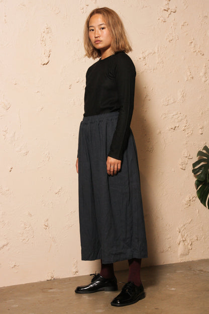 Silk Linen Pants Navy