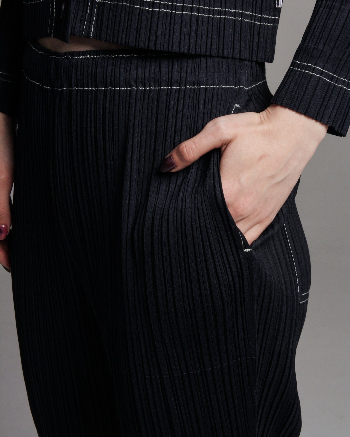 Ramie Denim Look Pants