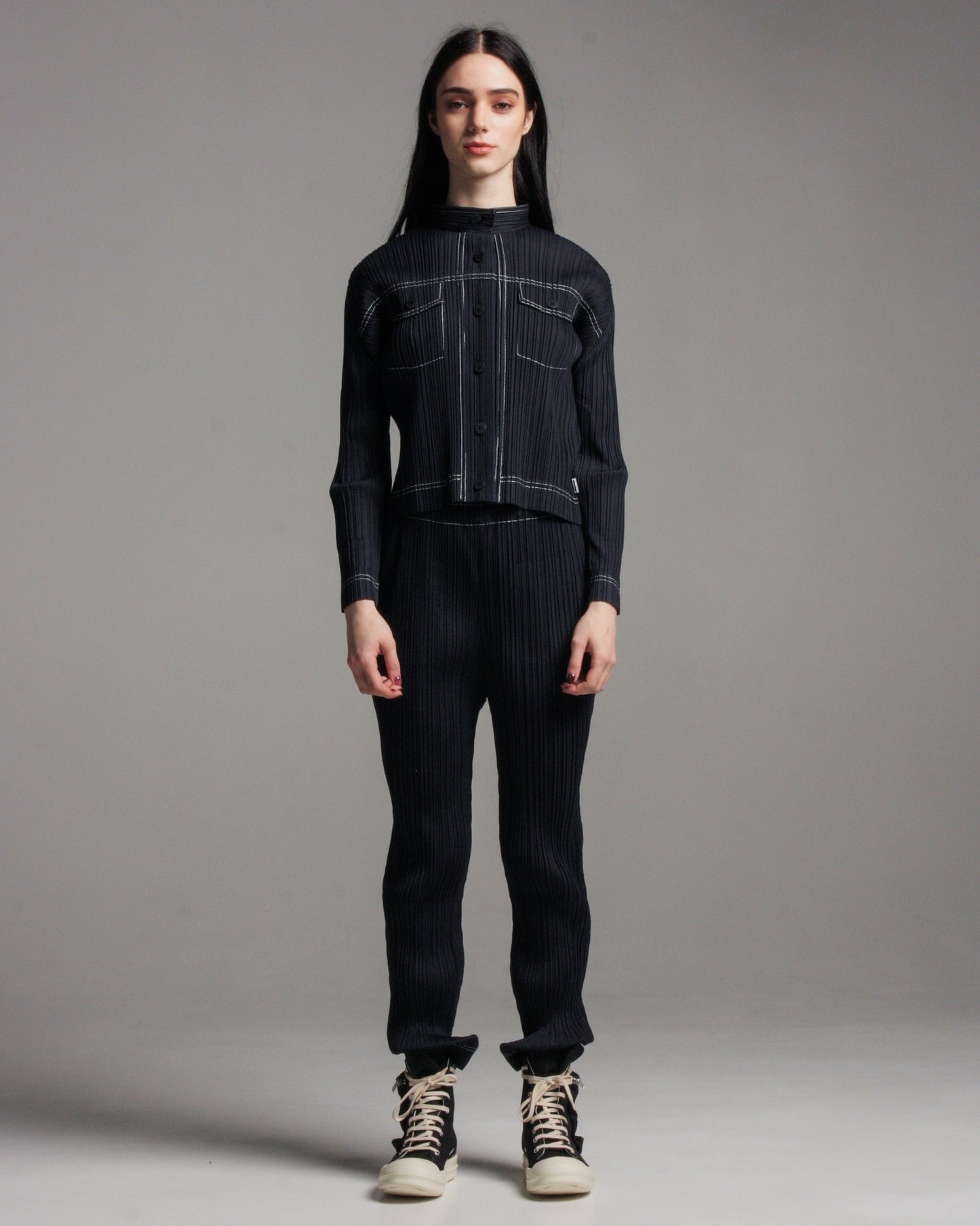 Ramie Denim Look Pants