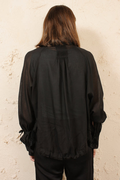 Floral Lace Shirt Black