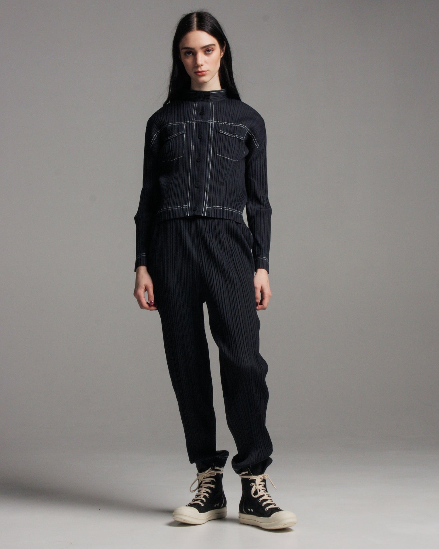 Ramie Denim Look Pants