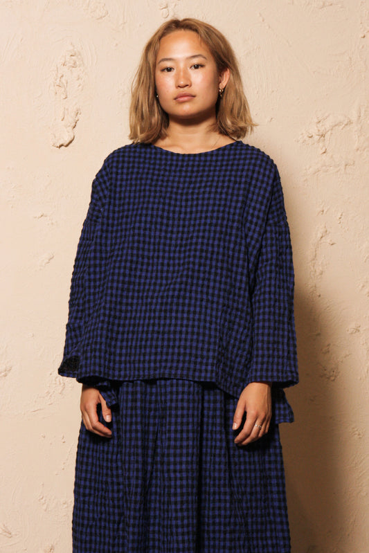 Gingham Pullover Blue