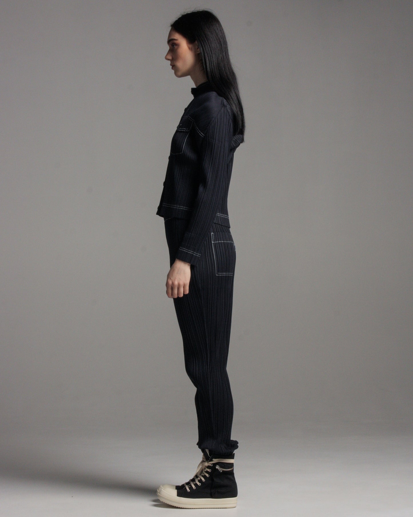 Ramie Denim Look Pants